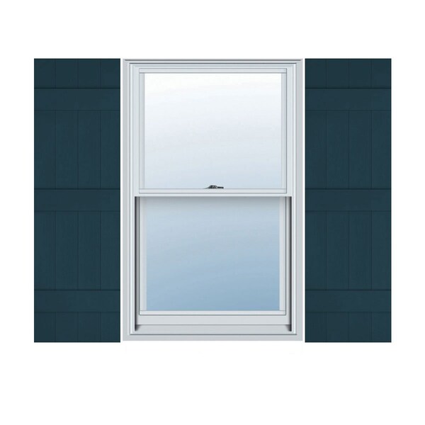 Ekena Millwork Lifetime Vinyl, 4 Board Joined (3 Batten), Board-n-Batten Shutters, w/Shutter Loks, LJ4C14X07200MB, PR LJ4C14X07200MB - main